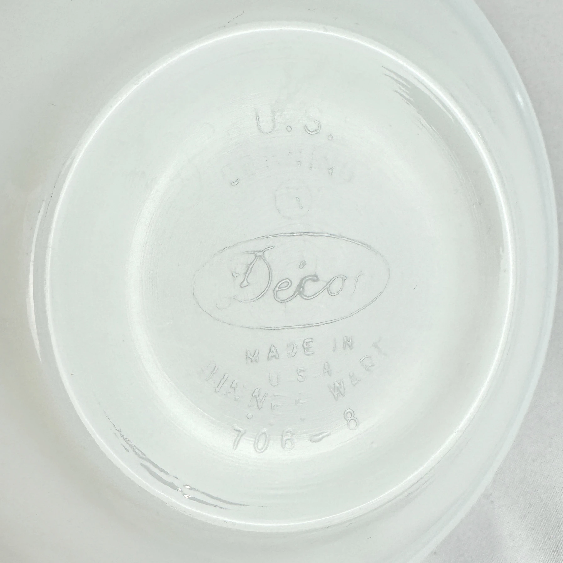 Corning DECOR Restaurant Ware Fruit/Dessert/Sauce Bowl Milk Glass Green Stripe - Image 3
