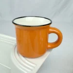 Mini Ceramic Mug/Toothpick Holder Faux Mini Dish Charm Orange Fall Autumn Halloween