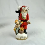 Vintage SIDE WALK SANTA Memories Of Santa Christmas Ornament In Box Hand Painted