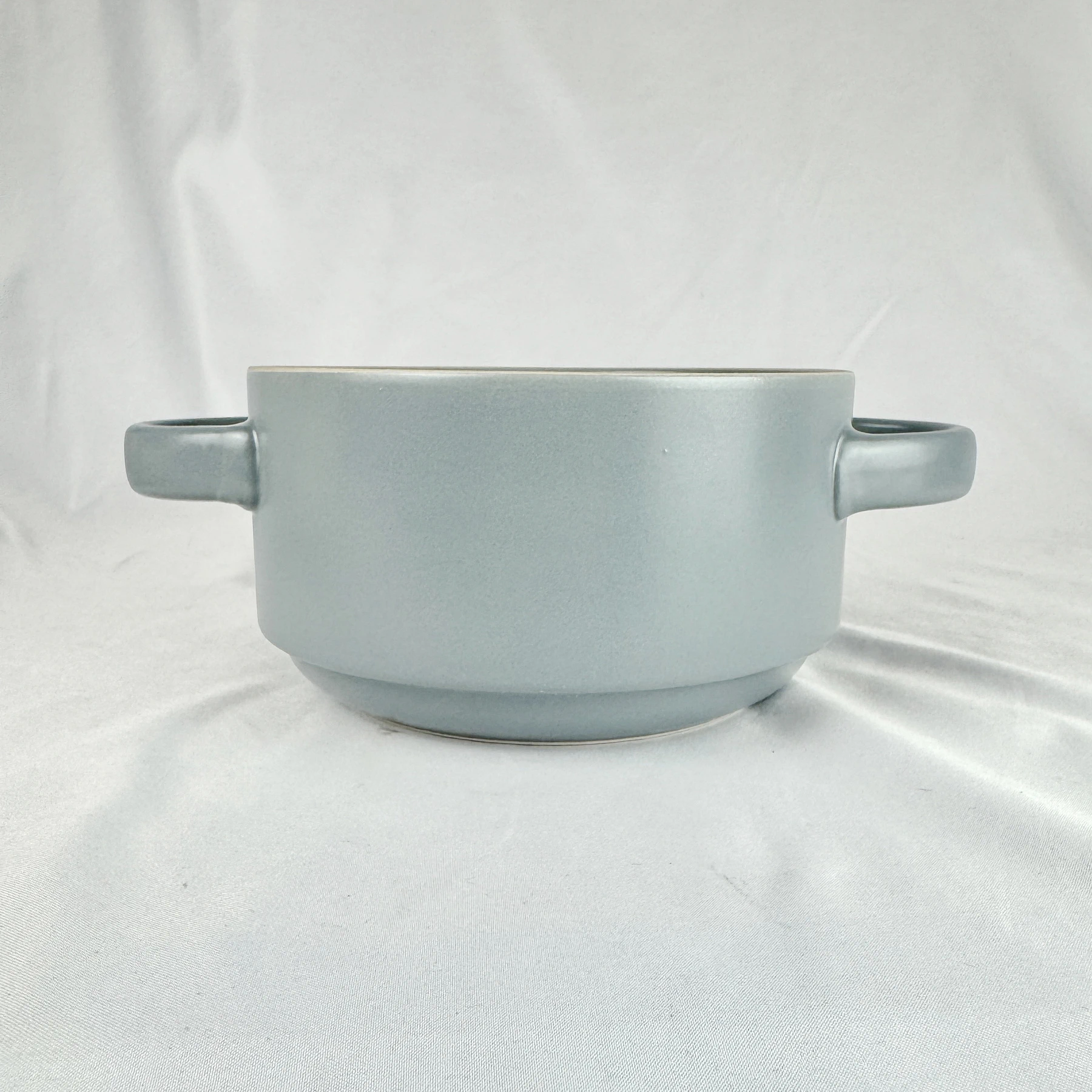 Mikasa ELLA Soup Bowl Double Handle Stacking Blue - Image 2