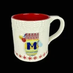 Anthropologie Monogram "M" Mug Embossed Christmas Mitten