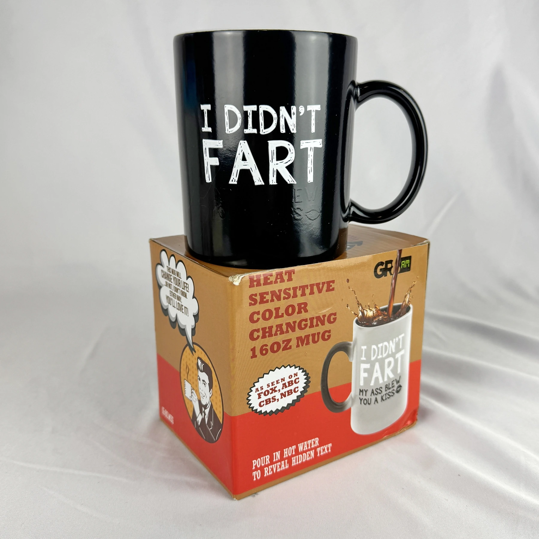 "I DIDN'T FART..." 16oz Mug Novelty Heat Sensitive Color Changing GR8AM NIB