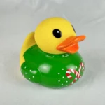 Infantino Christmas Holiday Rubber Duck Green Candy Cane Sweater NEW