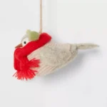 Fabric Bird Christmas Ornament GREEN EARMUFFS Target Wondershop 2024