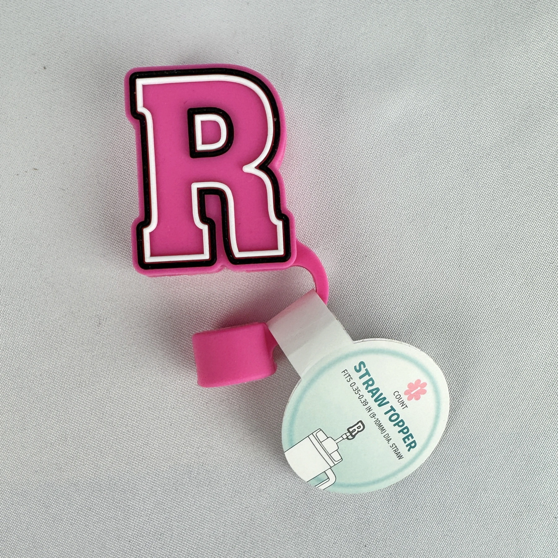 Straw Topper "R" Letter Monogram Initial Target Bullseye Playground 2024 - Image 2