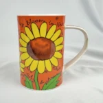 Vintage Dunoon 12oz Mug SUNFLOWERS Design by Kate Mawdsley Scotland GC