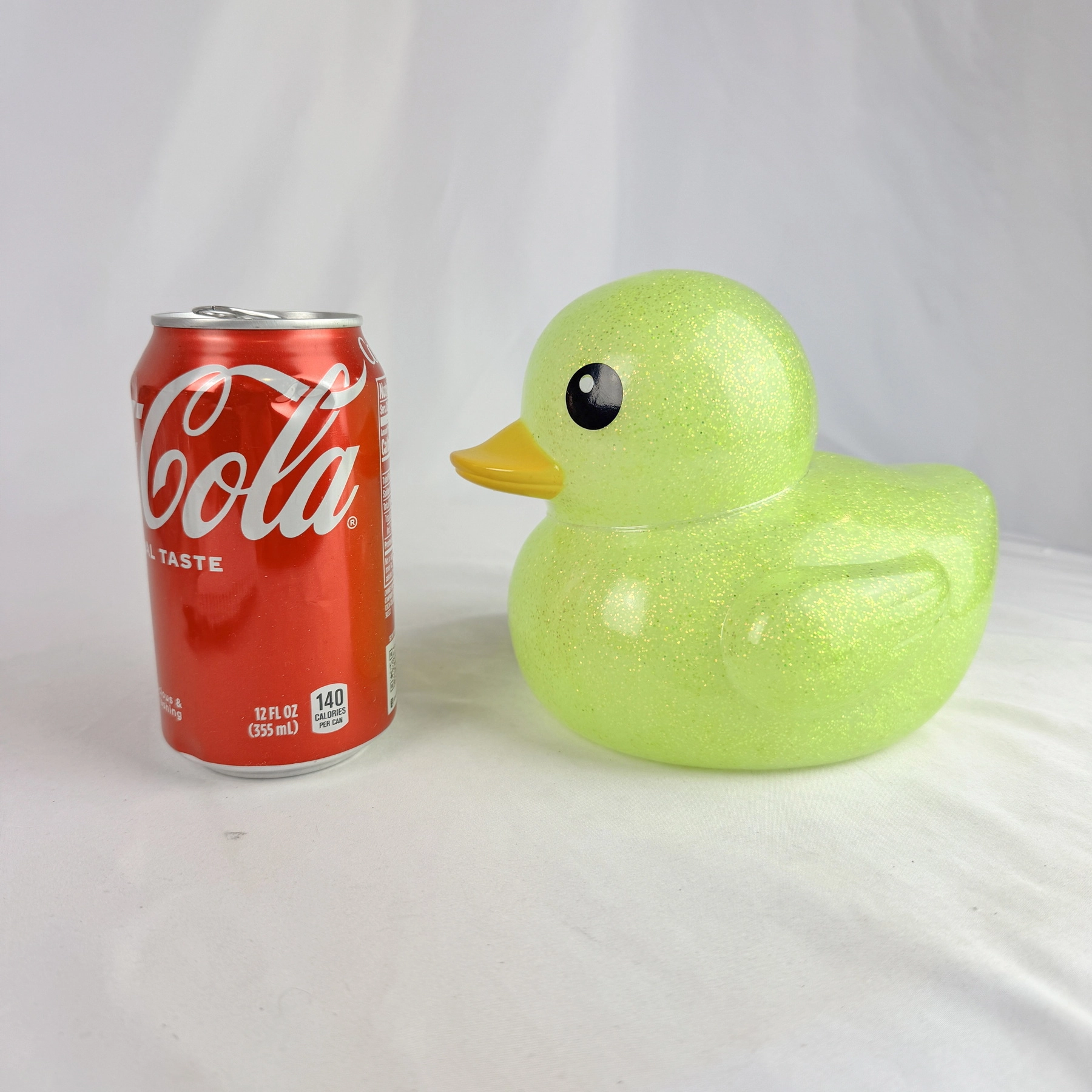 Large GREEN Glitter Rubber Duck Sunny Days - Image 2