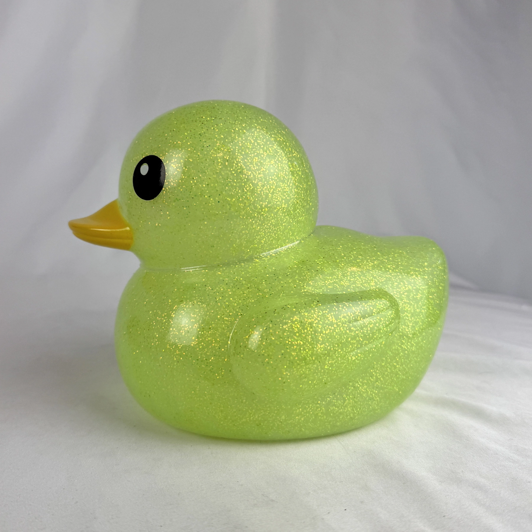 Large GREEN Glitter Rubber Duck Sunny Days - Image 3