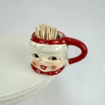 Dish Charm Mrs Clause Espresso Cup (eyes open) Tooth Pick Holder Christmas