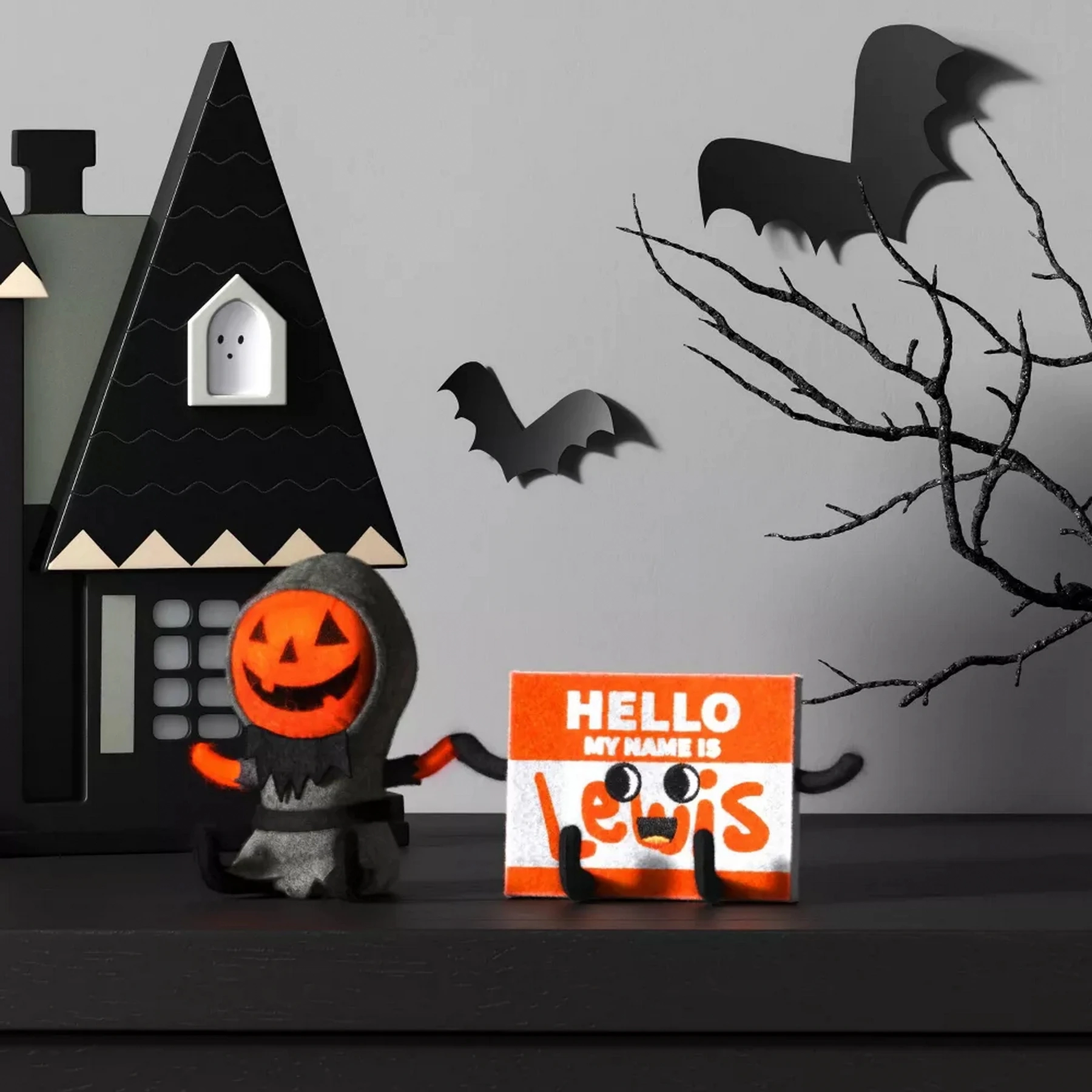 Halloween LEWIS and NAME TAG Felt Duo Figurine Decor Target Hyde and EEK 2025 - Image 2