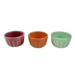 Mini Fluted 2.38" Ramekin Stoneware World Market Multicolor Set of 3