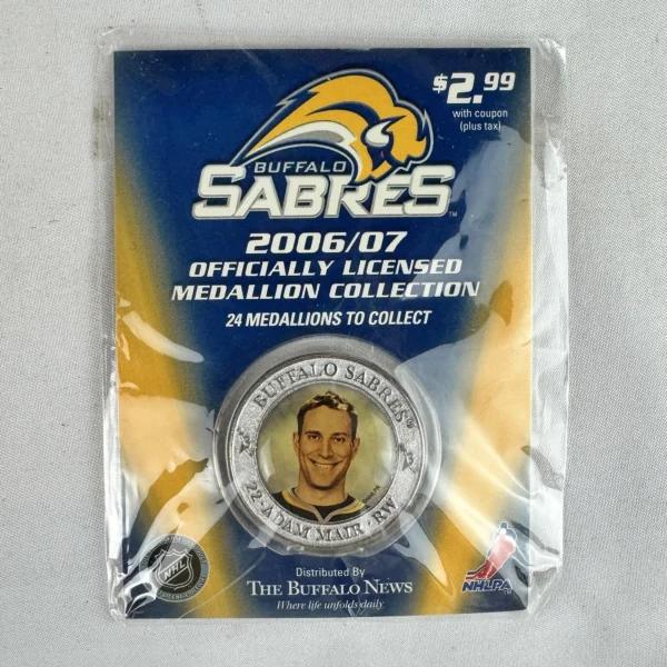 NHL National Hockey League Buffalo Sabres Medallions Adam Mair ADAM MAIR 2006-2007 Buffalo Sabres NHL Hockey Medallion