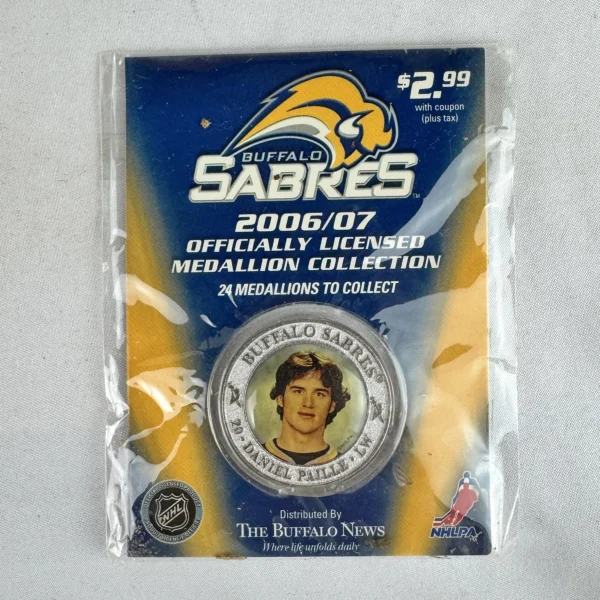 NHL National Hockey League Buffalo Sabres Medallions Daniel Paille DANIEL PAILLE 2006-2007 Buffalo Sabres NHL Hockey Medallion