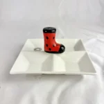 Tasting Tray 4-Part Square Porcelain White