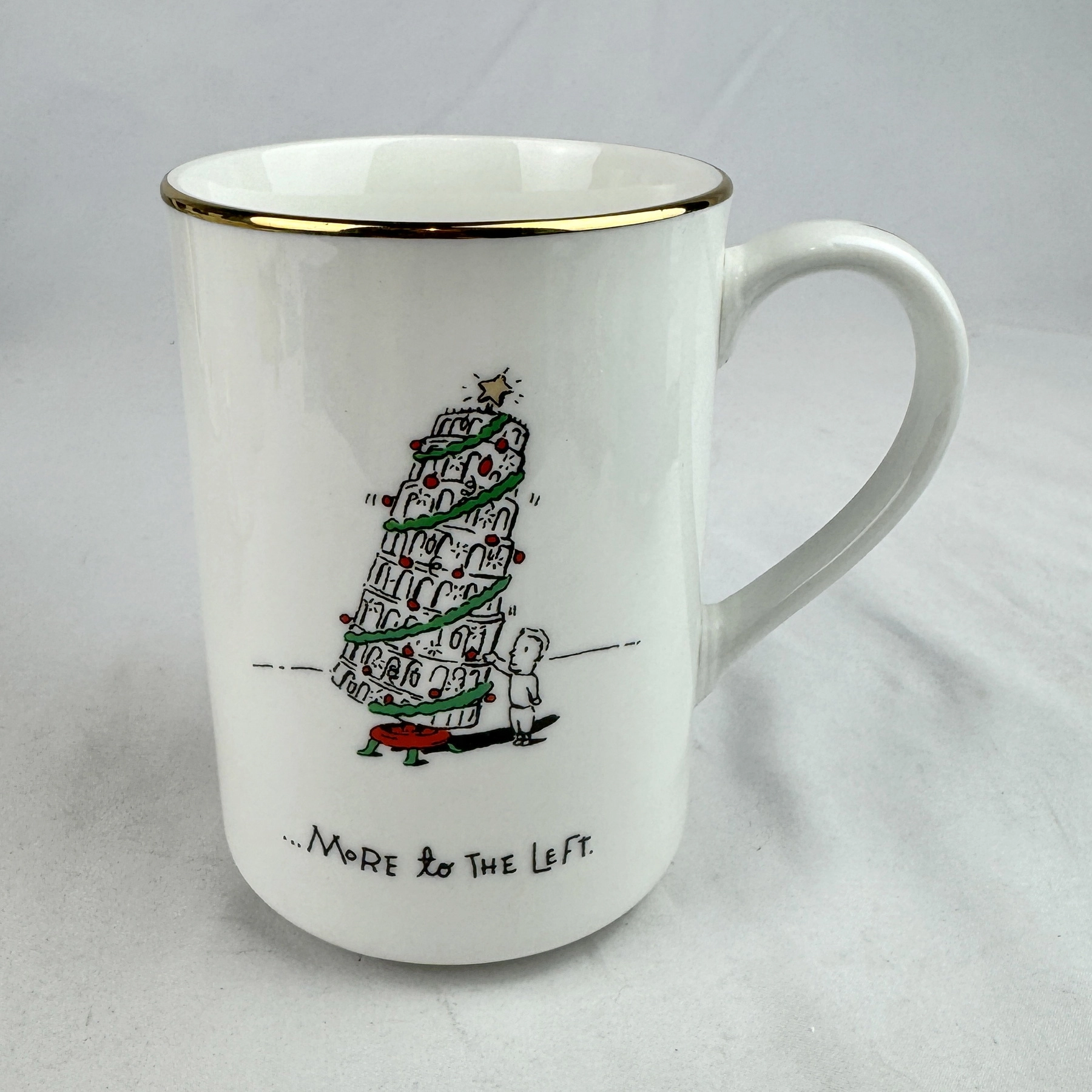 Leaning Tower of Pisa Decorated Tree 12oz Mug Merry Masterpiece Christmas Humor