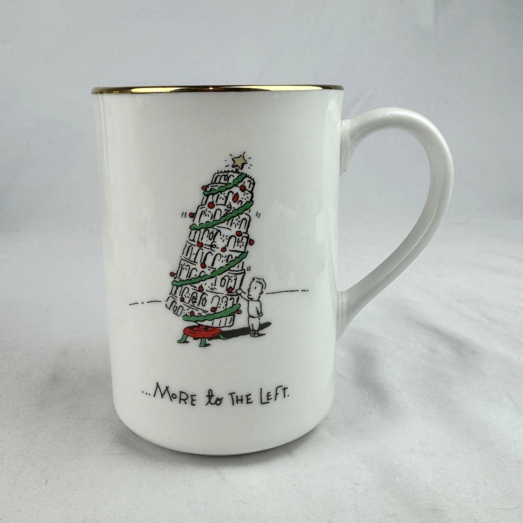 Leaning Tower of Pisa Decorated Tree 12oz Mug Merry Masterpiece Christmas Humor - Image 2