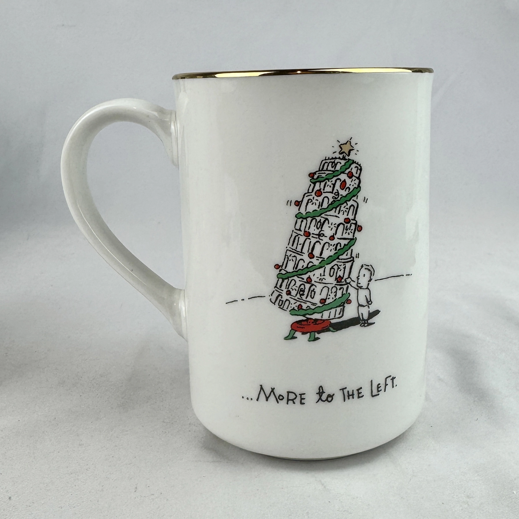 Leaning Tower of Pisa Decorated Tree 12oz Mug Merry Masterpiece Christmas Humor - Image 3