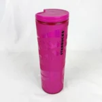 Starbucks 16oz Pink Geometric Plastic Tumbler Travel Cup with Lid, Limited Edition