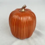 Target Bullseye Playground Orange Ceramic Pumpkin Decor Ribbed Gold Stem Fall