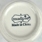 Mudpie Monogram Mug Letter F White Embossed Ceramic Coffee Tea Cup 12 oz