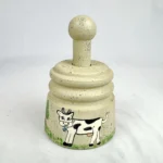 Vintage Style Round Wood Butter Mold Press Plunger Cow Farmhouse Kitchen Decor