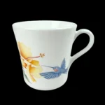 Corelle Hummingbird Flat Cup Mug Yellow Flower Blue Bird Corning USA