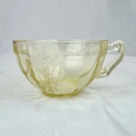 Anchor Hocking Cameo Yellow Scroll Handle Cup Depression Glass