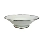 Hutschenreuther REVERE WHITE Round Footed Vegetable Bowl Germany Platinum Trim