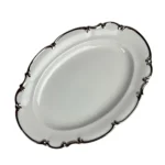 Hutschenreuther REVERE WHITE 13" Oval Serving Platter Germany Platinum Trim