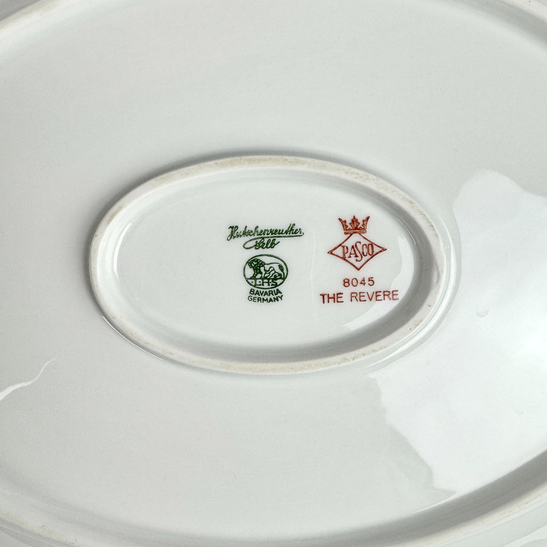 Hutschenreuther REVERE WHITE 13" Oval Serving Platter Germany Platinum Trim - Image 4