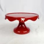Ceramic Christmas Cake Stand Target Bullseye Playground 2024 Red Bows