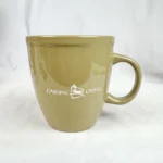 Caribou Coffee Tan Ceramic Mug Life Is Short Stay Awake For It 14 oz Cup Brown