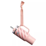 Stanley Pink Candy Cane Stripe Quencher Tumbler Ornament Keychain 2025