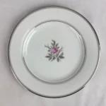 Noritake China Roanne 5794 Bread Plate Bowl Pink Rose Platinum Trim Japan
