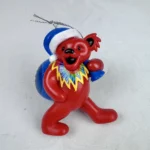 Kurt S Adler Grateful Dead Dancing Bear Christmas Ornament Santa Hat Blue Sack
