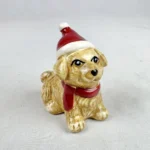 Cracker Barrel DOG In SANTA HAT (Red Scarf) Mini Salt Shaker Christmas