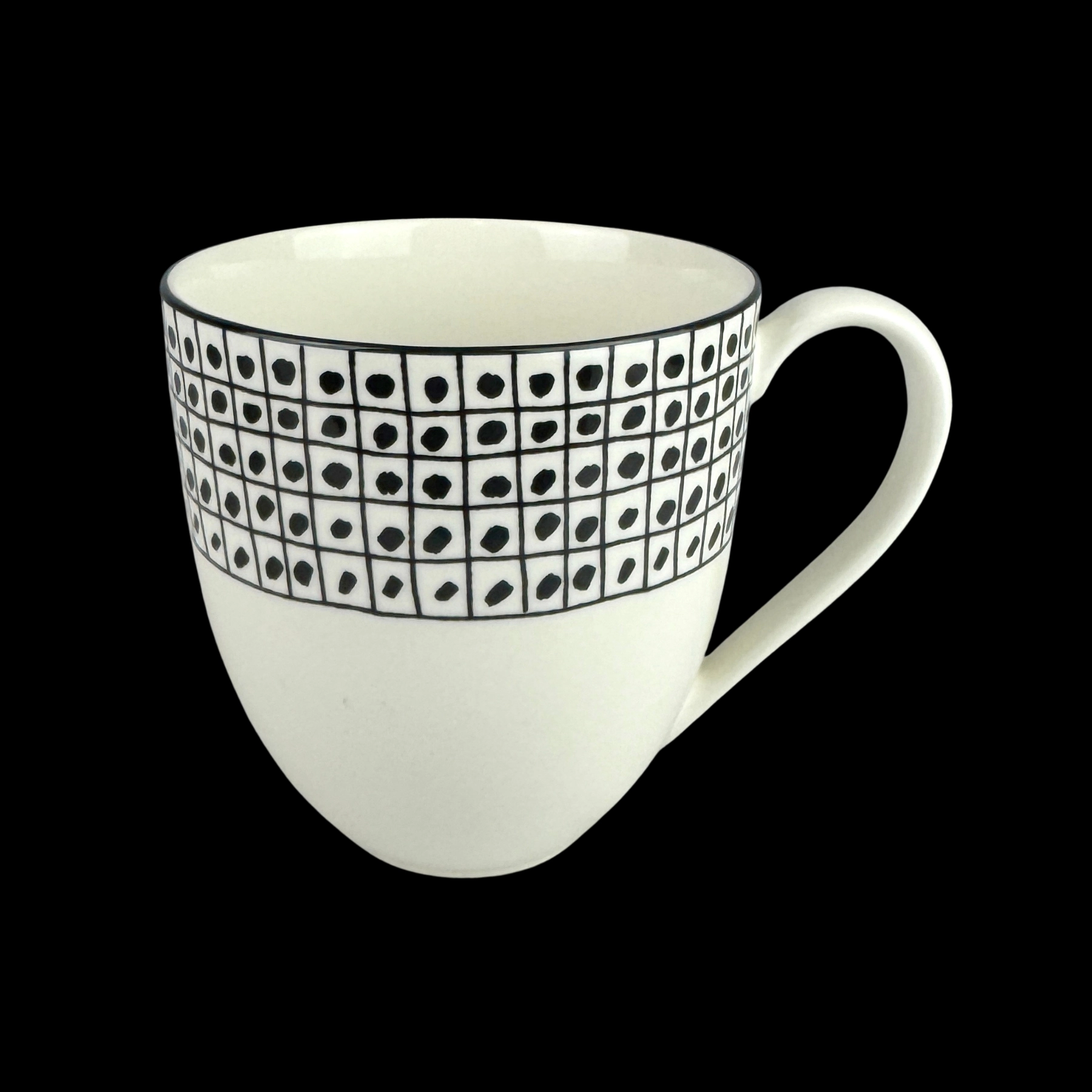 Lenox AROUND THE TABLE DOT Mug Cream Black Grid Dots American by Design - Image 2