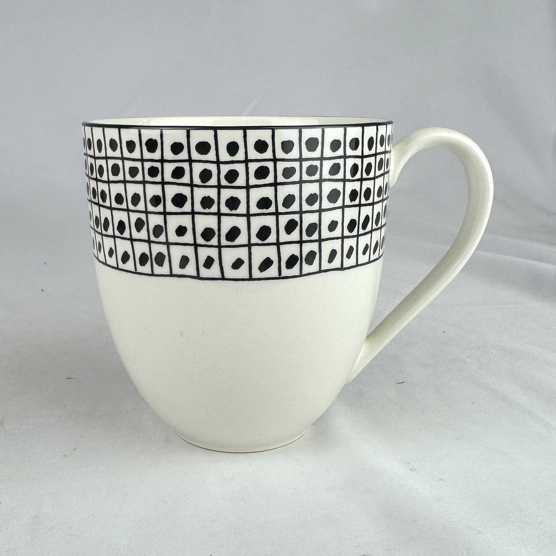 Lenox AROUND THE TABLE DOT Mug Cream Black Grid Dots American by Design - Image 3