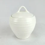 Mikasa SWIRL WHITE Sugar Bowl with Lid DJ100 Ribbed White