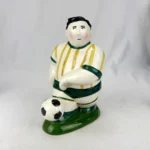 Vintage Clay Art Soccer Football Player Ceramic Coin Bank 1990 Made in Japan