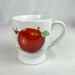 GHA Potters Collection Apple Coffee Mug Red Fruit Pedestal Base