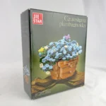 JIE STAR Blue Snowflake Flower Micro Brick Set 365 pcs Botanical Plant