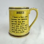 Vintage Enesco Funny Beer Mug Stein Japan “Drink While Living” Humor