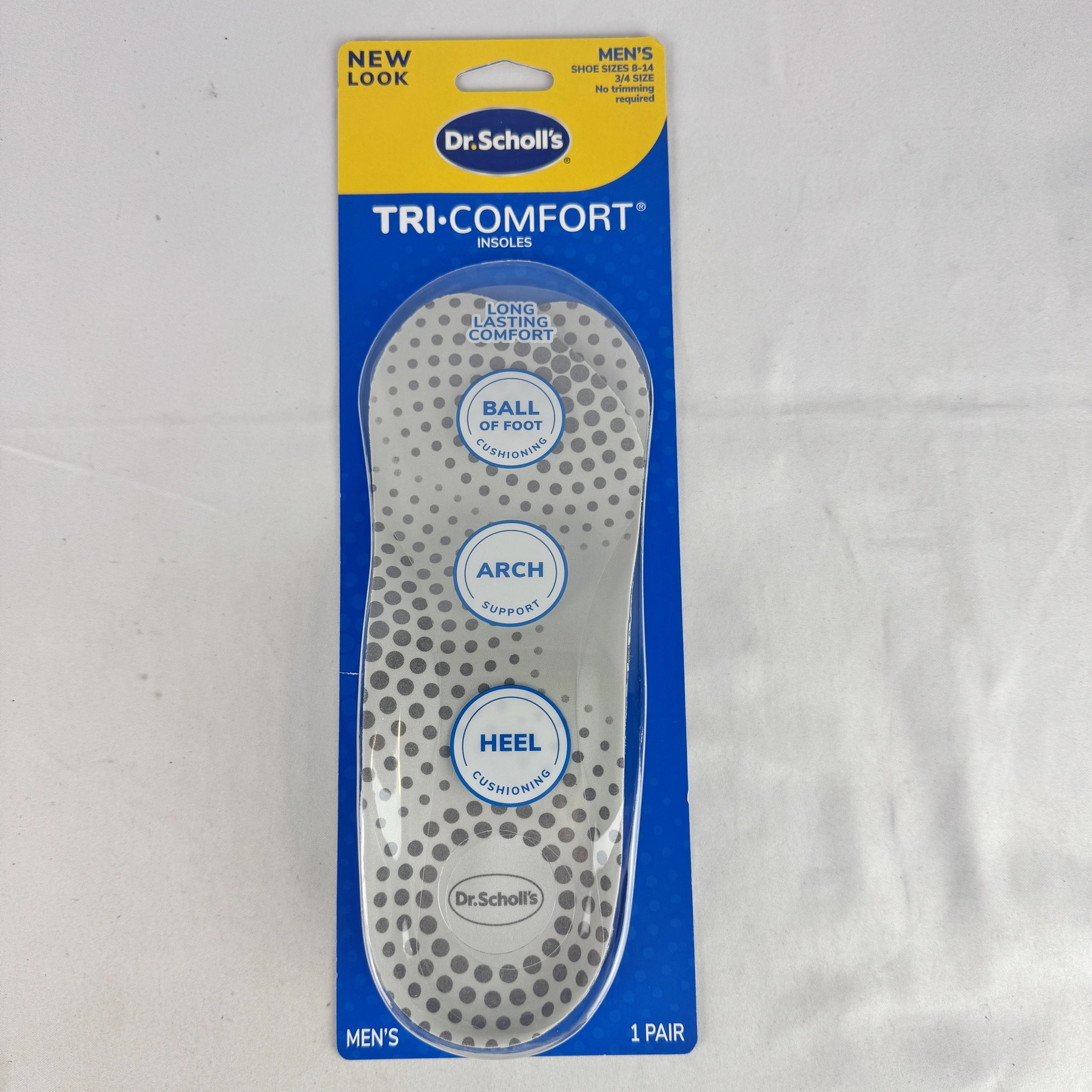 Dr. Scholl's Tri-Comfort Insoles Men's Size 8-14 Ball Arch Heel 1 Pair