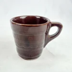 Vintage Marcrest Daisy Dot Flat Cup Brown Stoneware USA Glossy Glaze