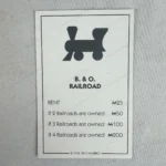 Monopoly 2017 Token Madness  B&O RAILROAD Title Card Replacement Piece