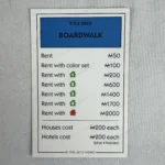 Monopoly 2017 Token Madness  BOARDWALK Title Card Replacement Piece