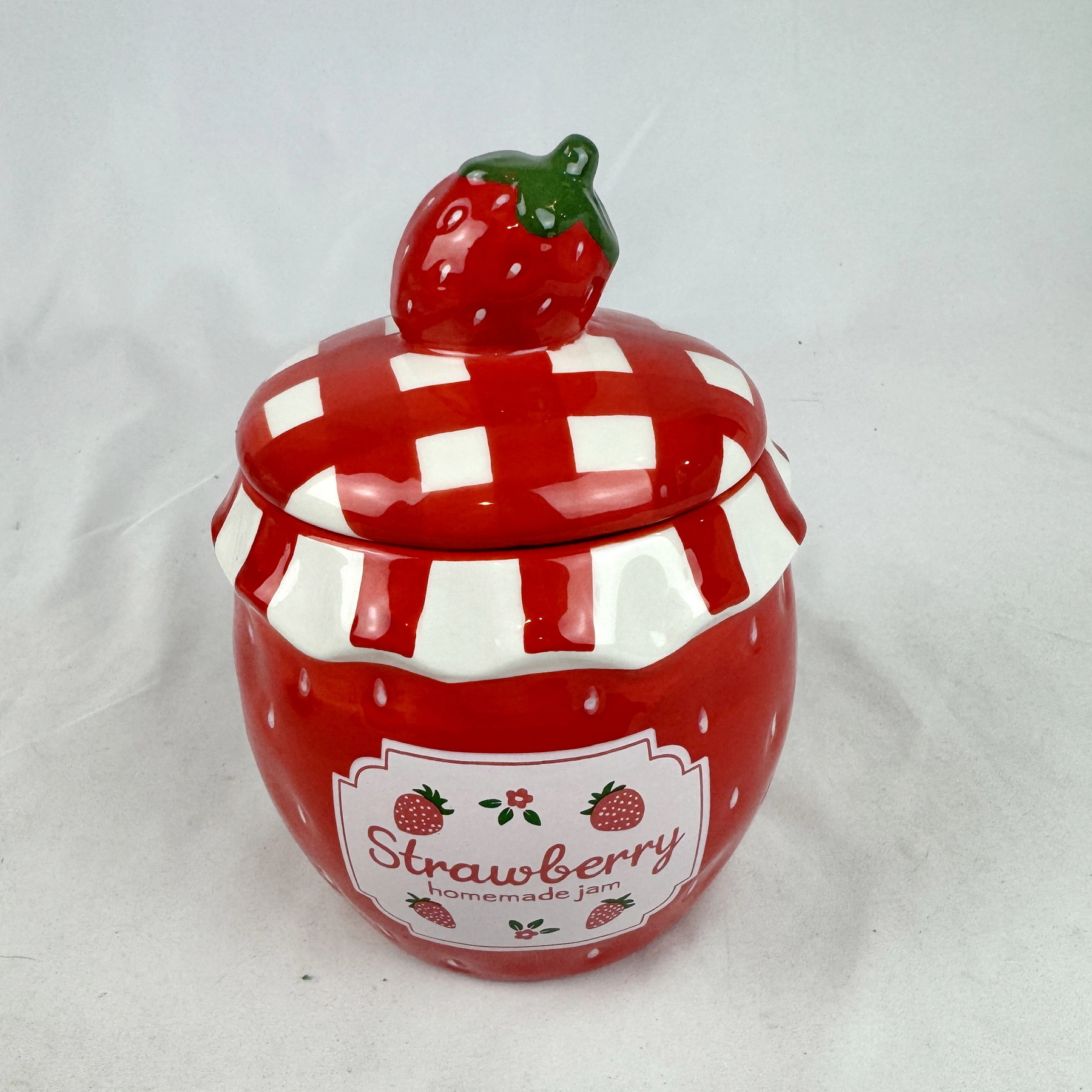 Target Bullseye's Playground Strawberry Jam Ceramic Canister Jar w Lid Red 2026 - Image 2
