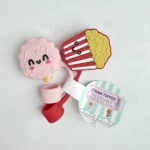 COTTON CANDY & POPCORN Straw Toppers Set 2pc Silicone Target Bullseye's Playground