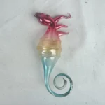 Vintage Christmas Glass Seahorse Ornament Pastel Coastal Holiday Decor